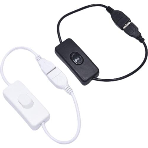 Copper Material USB Cable Male to Female Switch ON OFF Cable Toggle LED Lamp Power Line 28cm