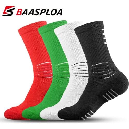 Mens Soccer Socks Anti-slip Breathable Professional Solid Knitting Cotton Socks Outdoor Fitness Cycling Sock Baasploa 2021