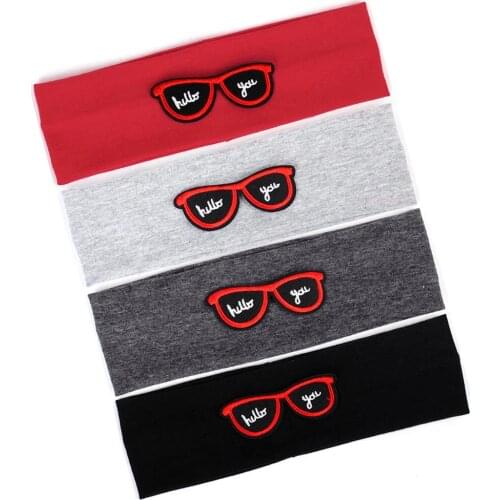 Toddler Glasses Headband Cut Fashion Hairband For Baby Girls Boys Stretchy Flat Hair Bands Solid Cotton Turban Hair Accessories