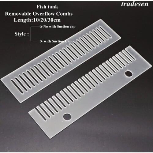 1~5Pc 10~30cm Translucent Acrylic Fish Comb Removable Overflow Combs Filter Strip Water Tank Overflow Board Aquarium Accessories