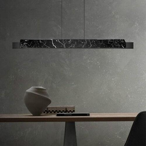 Marble Luxury LED Chandelier Dining Room Living Room Bar Modern Nordic Long Hanging Light Coffee Shop Restaurant Pendant Lamp