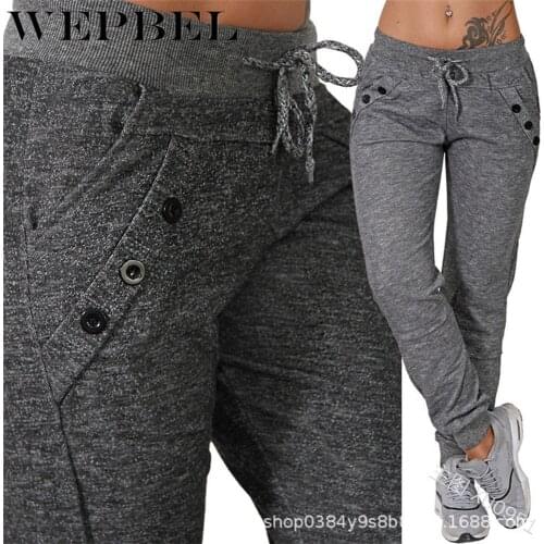 WEPBEL Loose Drawstring Sweatpants Women Jogger Pants Casual Sports Soft Harem Trousers Ladies Pencil Long Pants Female Clothing