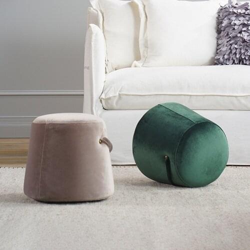 Nordic Fabric Living Room Sofa Stool Household Furniture Small Apartment Low Ottomans Modern Bedroom Hallway Porch Step Stools