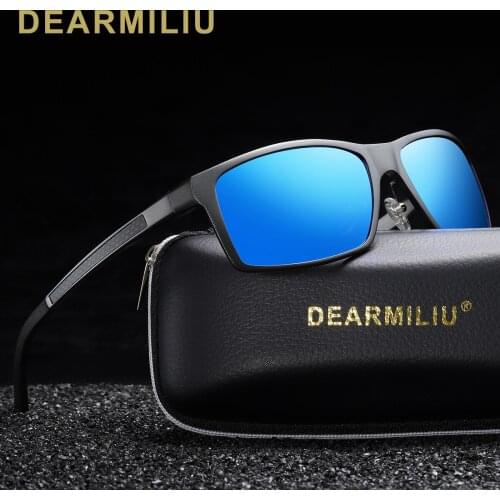 DEARMILIU Brand Square Sunglasses Men Polarized Driving AluminiumMagnesium Coating Mirror Glasses UV400 Eyewear Gafas De So 8021