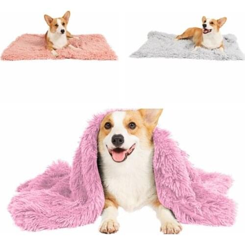 Super Soft Pet Bed Kennel Dog Cat Winter Warm Sleeping Bag Long Plush Puppy Cushion Mat Portable Cat Supplies Pet Cat Blanket
