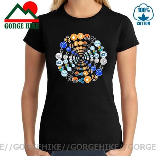 GorgeHike Bitcoin Cryptocurrency T shirts men Ethereum Litecoin Crypto Blockchain Technology tshirt BTC ETH LTC XMR QTUM T-shirt