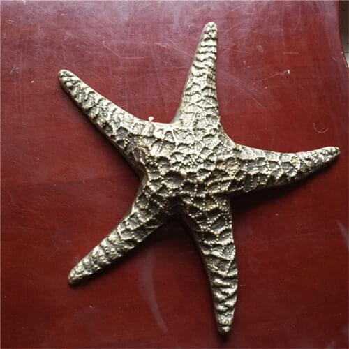 Vintage Large 11" Metal Brass Starfish Beach Decor Art Sculpture Nautical Theme Copper Wall Hanging Sea Star Marine Gold Crafts