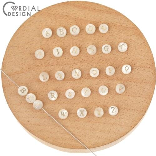 Cordial Design 26Pcs 6MM Jewelry Accessories/Natural Shell Beads/Hand Made/Letter Shape/DIY Beads Making/Bracelets Findings