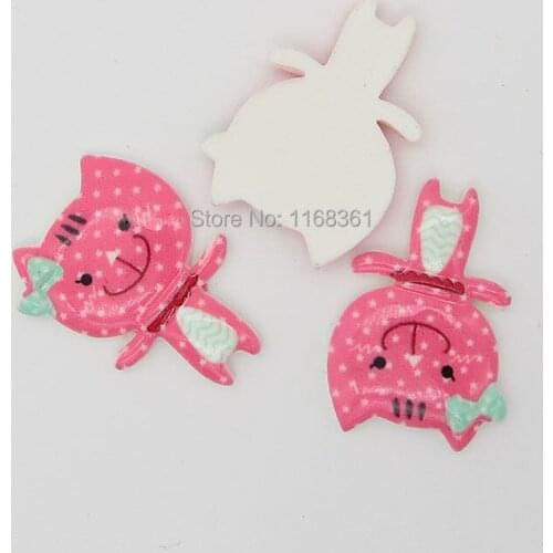 1pcs/lot resin flat back pink colorful print happy Kitty cat 29mm Scrapbook Embellishment DIY Phone Decoration C001-7
