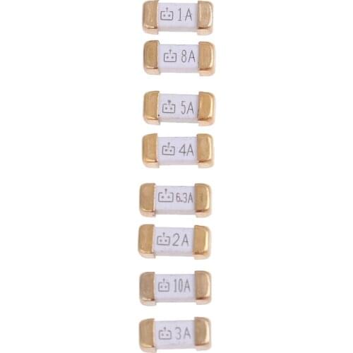 10pcs Hot New Gold Foot 1808 125V SMD Fast Blow Fuse 0.5A-10A 0451 Ultra-rapid Fuses Good Quality