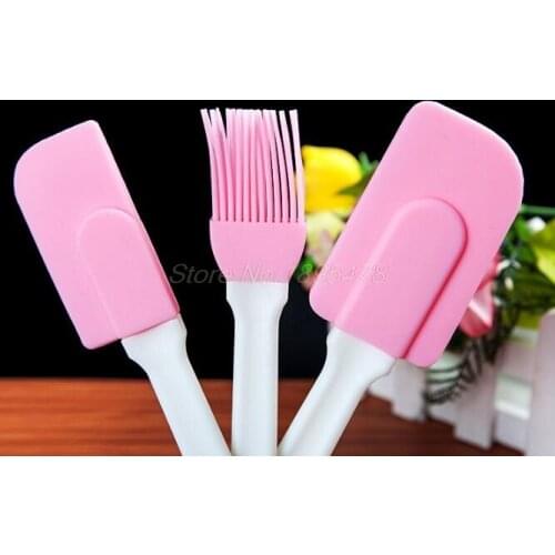 100Set silicone cream spatula cream brush baking oil brush mixing shovel butter scraper flour scrapers 3pc/set