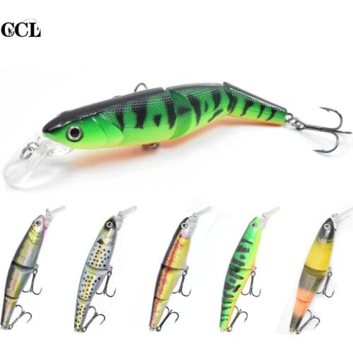 12cm 16.8g Hard Wobblers Multi-Jointed Bionic Fishing Lures Floating Lip Swimbait 4# Treble Hooks for Ocean Lakes Rivers 3D Eyes