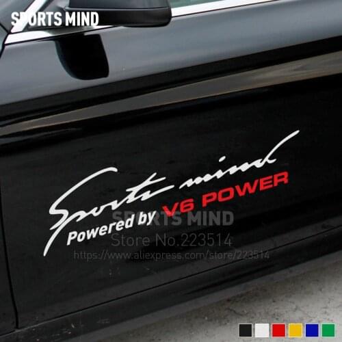 2 Pieces Customizable V6 POWER Car Stickers Decal Car-Styling For Bmw Honda Audi Opel VW Toyota Ford Nissan Subaru Accessories