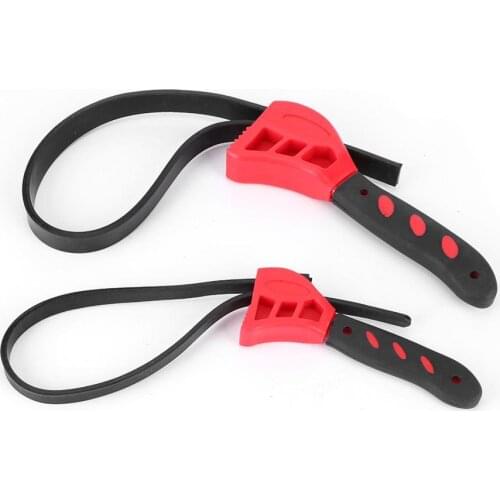 2pcs Non-Slip Belt Type Oil Filter Wrench Tighten Loosen Removal Spanner Car Repair Hand Tools