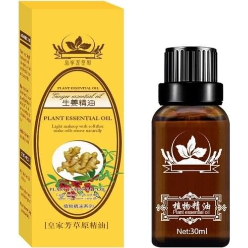 30ml Natural Plant Oil Therapy Lymphatic Drainage Ginger Spa Massage Oil Ginger Essential Oil Body Massage Skin Care Essence Oil