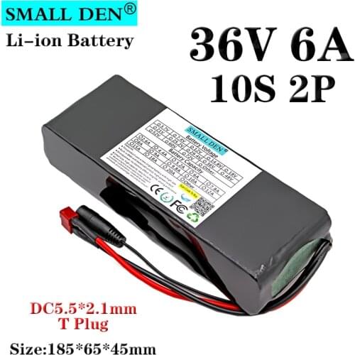 36V 6ah 18650 Li-ion battery pack 10S2P 500w Power with 15A BMS DC 42V Electric bicycle Motorcycle Scooter Battery + XT60/T Plug