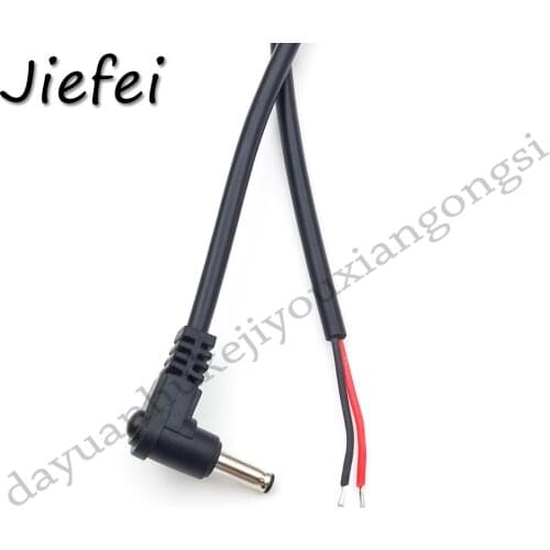 4Pcs 3.5*1.3mm 3.5mmX1.3mm 3.5X1.3 20AWG Right angle 90 degrees DC Power Plug with Cable Black Charging Connector 25cm