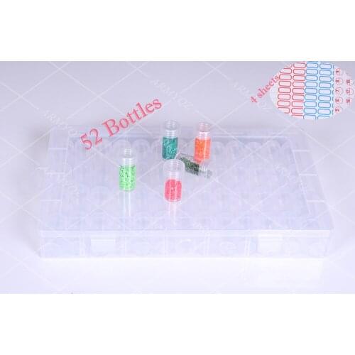 52pcs box Plastic Diamond Painting Accessories with Bottles Container Storage Box Diamant Painting Holder Daimond painting Box