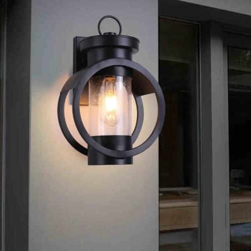 American outdoor wall lamp waterproof creative wrought iron balcony corridor exterior wall courtyard balcony lamp