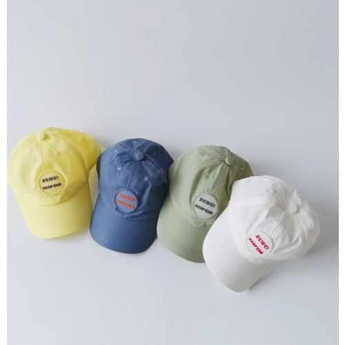 New Childrens Hats Korean Edition Breathable Visors Letter Solid Color Quick-Drying Toddler Boy Girl Baseball Cap Snapback Hat