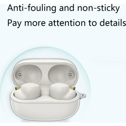 H7JF Transparent TPU Case Cover Compatible with -S-o-ny WF-1000XM4 Earbuds Charging Case with Keychain Protective Dustproof