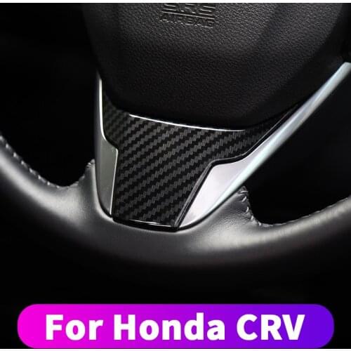 For Honda crv CR-V 2017 2018 2019 steering wheel decorative stickers crv steering wheel button carbon fiber decoration modified