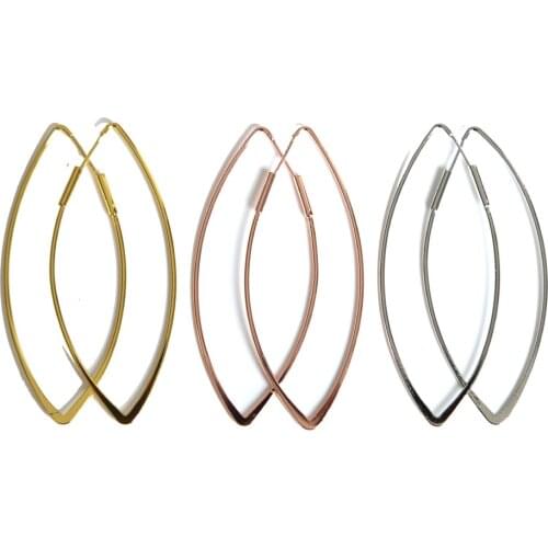 Delicate promotion oval hoop earring nice simple plain hoop earrings for women girls party daily wholesale cheapest jewelry