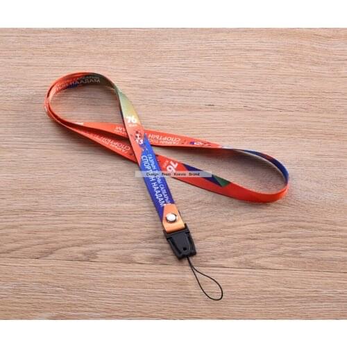 Cheap design logo heat transfer Printing polyester children ID Badge Holder Key and phone Lanyards