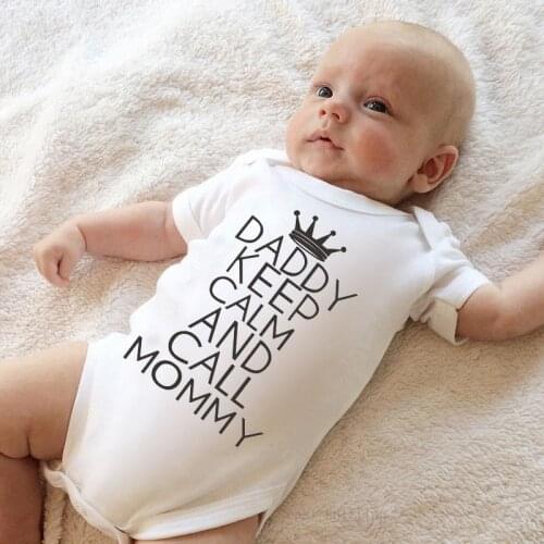 DERMSPE Newborn Baby Funny Letter Print Jumpsuit Soft Short Sleeve Boys Girls Clothes Round Neck Baby Cute Soft Romper