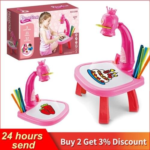 Children Led Projector Art Drawing Table Toys Kids Painting Board Desk Arts and Crafts Projection Montessori Educational Toys