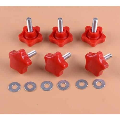 DWCX 6pcs Red Car Roof Screws Cover Hard Top Quick Removal Bolt Fastener w/ Washer fit for Jeep Wrangler JK 2007-2016 2017 2018