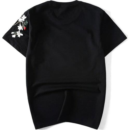 The new spring and summer 2021 cotton tide loose short sleeve T-shirt male the current Chinese wind menswear phoenix embroidery
