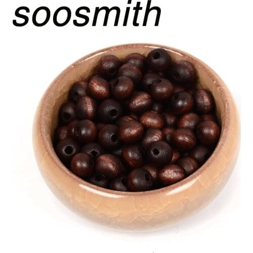 Brown Natural Wood Beads Loose Spacer Beads For Jewelry Making DIY Wooden Necklace Charms Bracelet Wholesale