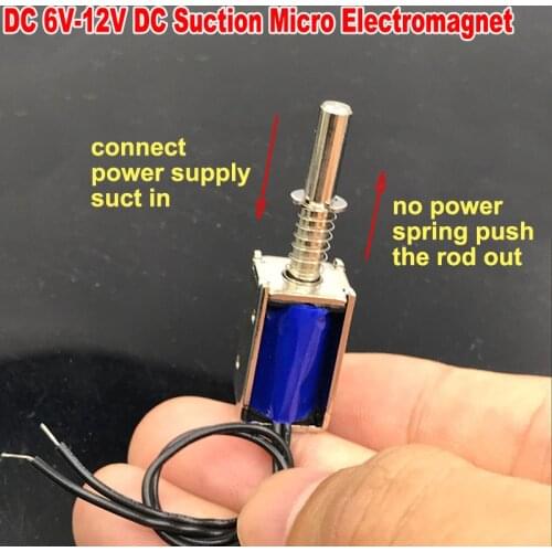 DC 5V-12V 6V Mini DC Solenoid Electromagnet Push Pull Suction Type Micro Electric Magnet For Household Appliances Spring Magnet