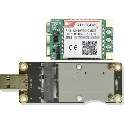 SIMCOM LTE Cat4 mini pcie module SIM7600E-H with mini pcie to USB 2.0 adpater card LTE-FDD/LTE-TDD/HSPA+/UMTS/EDGE/GPRS/GSM