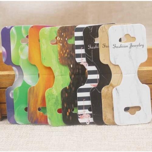 Multi size folded Jewelry Necklace hair ornaments Hang Tag card Marbel/ Dreamcatcher/flower pattern bracelet paper tag cards