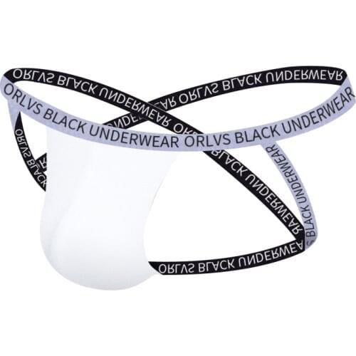 ORLVS Men Underwear Cross Strap Gay Sexy Thongs Men Jockstrap Modal Soft Mens G String Breathable Bikini New Double Belt Panties