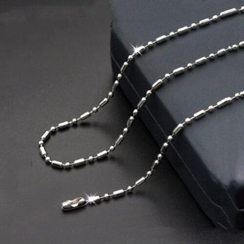 Men Women silver color Jewerly 2.4mm 18" 20" 22 inch Links Chain Stainless Steel Necklace Classic Pop Rolo Chains for pendant