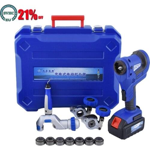 Cordless Electric Flaring Tool Kit CT-E800AM with Scraper Tube cutter Spare Battery Steel Bar for 1/4'~3/4"(6mm-19mm)