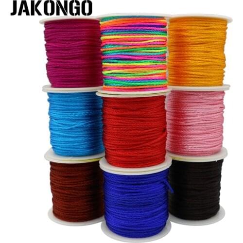 JAKONGO 1.5mm Round Braided Nylon Cords for String Rope for Jewelry Making Beading String for Bracelet & Necklace