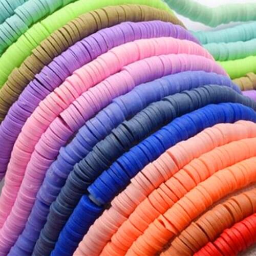 6mm 350pcs Flat Round Polymer Clay Spacer Beads Chip Disk Handmade Loose Beads DIY Necklace Bracelet Jewelry Making Accessories