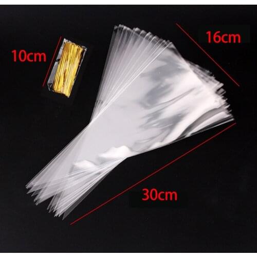 50Pcs/Set Transparent Cone Candy Bag DIY Wedding Birthday Party Sweet Cellophane Organza Pouches Decoration Food Storage Bags