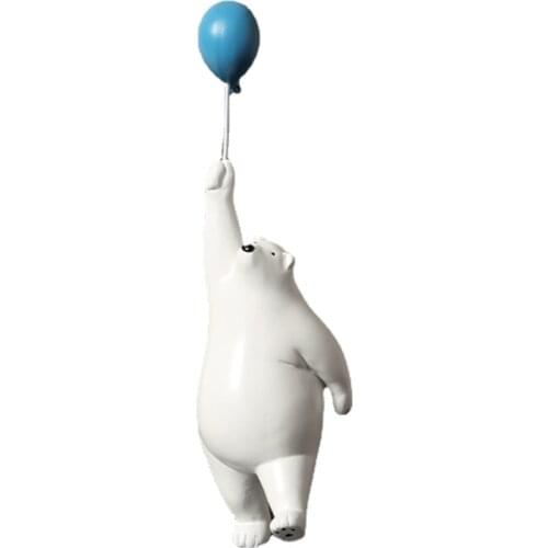 Nordic Polar Bear Figurines Balloon Resin Home Accessories Decoration Salon Furnishing Childrens Room Decor Kawaii Accessories