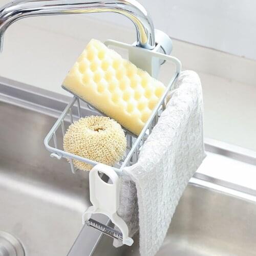 Kitchen Stainless Steel Sink Drain Rack Sponge Storage Faucet Holder Soap Drainer Shelf Basket Organizer Bathroom Accessories