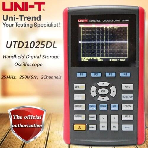 UNI-T UTD1025DL Dual Channel Handheld Digital Storage Oscilloscope 25MHz Bandwidth 250MS / s Sample Rate