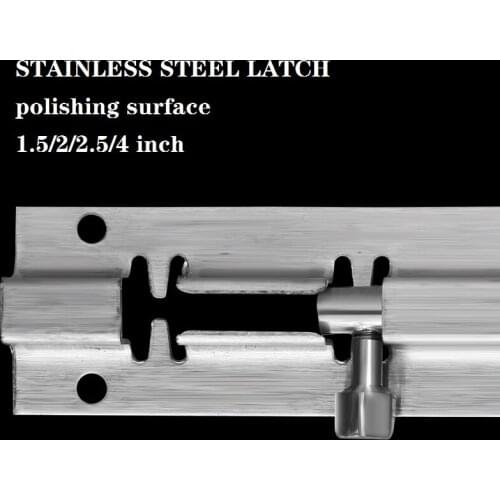 304 Stainless Steel Latch Bolt Thumb Lock For Wooden Door Cabinet Window Size 1.5/2/2.5/3/4inch With Screw 2Pcs/Lot