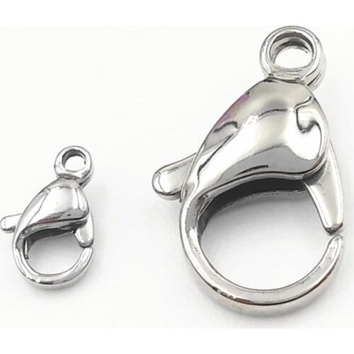 100pcs 316L Stainless Steel Lobster Clasp Connectors for Necklace&Bracelet Chain DIY Fashion Jewelry Findings