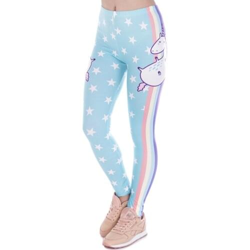 Fashion Design Women Legins Unicorn Stars Printing Cozy Legging Woman High Waist Casual Leggings