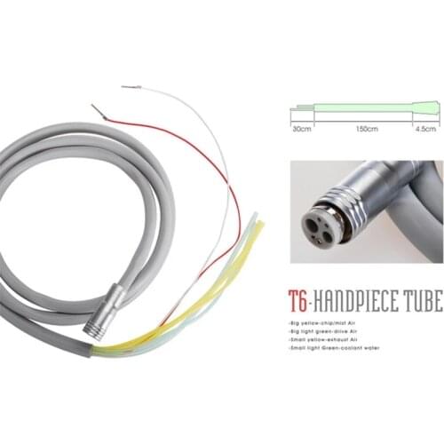 1 Pieces 6 Hole Dental Tubing Tube Silicone Hose High Speed Fiber Optic LED Handpiece Spare Parts Tools Instrument