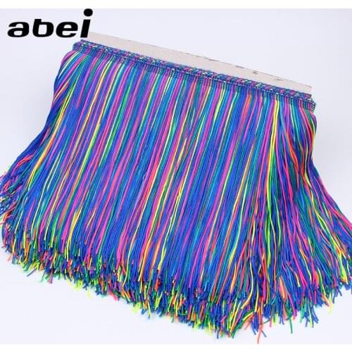 1Yard 25cm wide Tassel Fringe Lace Trims Handmade Sewing Stage Dress Evening Clothes Fabric Ribbon DIY Curtain Craft Decoration